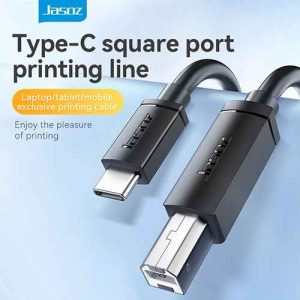 Jasoz D121 USB-C To USB 2.0 Printer Cable 1.5M Type-C Printer Cable For Phone Tablet PC Laptop Printer Scanner Etc