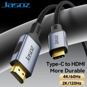 Jasoz H102 USB-C to HDMI Cable 4K 60Hz HD Line Display 2M Type-C to HDMI Cable For Mobile Computer TV Same Screen Display Cable