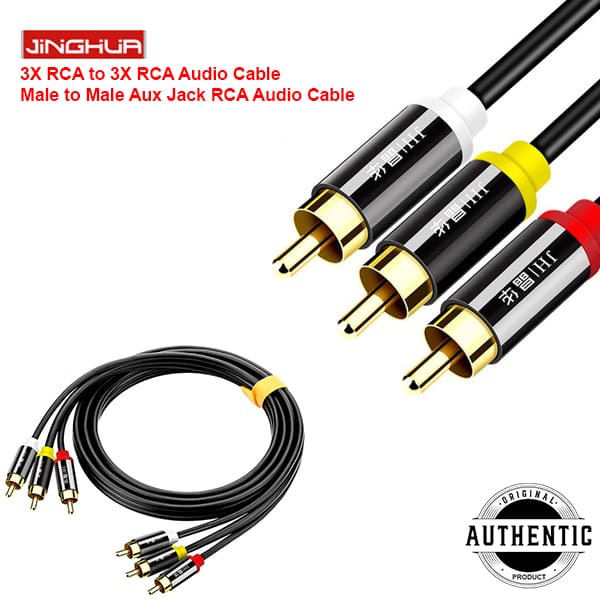 JiNGHUA A110E 3X RCA to 3X RCA Audio Cable Male to Male Aux Jack RCA Audio 1.5M Cable