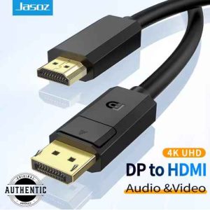 Jasoz A121 DP to HDMI Cable 4K UHD Gold Plated 1.5M For PC Laptop Projector Etc Displayport to HDMI Video Audio Cable