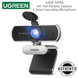 UGREEN CM678 1080P 30FPS Full HD Webcam With 2 Noise Canceling Microphone 360 Degree Rotation 85 Degree Wide View For PC Streaming Conference Zoom ETC Compatible Web Camera