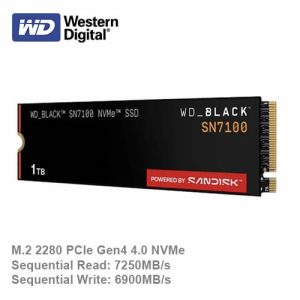 Western Digital WD Black SN7100 1TB PCIe Gen4 x4 NVMe M.2 SSD (Read 7250MB/s Write 6900MB/s)