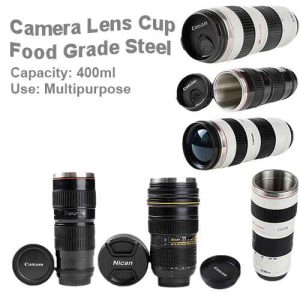 Camera Lens Shaped Food Grade Stainless Steel Mug Camera Lens Cup For Hot And Cool Milk Tea Coffee Mug Cup