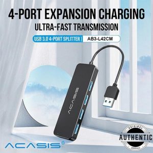 ACASIS AB3-L42 4-Port USB 3.0 Splitter Hub with 5Gbps High-Speed Transmission & OTG Support for Computer Laptop