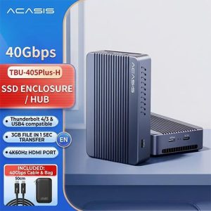 ACASIS TBU405Plus-H 40Gbps USB4 Thunderbolt M.2 NVMe SSD Enclosure & Docking Station with HDMI Port
