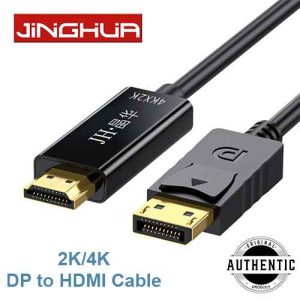 JINGHUA JH-Z623E DP to HDMI Cable (1.5M) - 4K Ultra HD High-Speed DisplayPort Male to HDMI Male Cable
