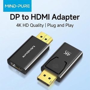Mindpure AD042 DisplayPort (DP) to HDMI Adapter - 4K Ultra HD Resolution Support for PC, Laptop and Monitor
