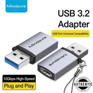 Mindpure AD055 USB 3.2 to Type-C Adapter - 10Gbps Ultra Fast Data Transfer & Charging Converter