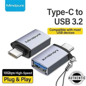 Mindpure AD056 Type-C to USB 3.2 Gen 2 High-Speed Adapter - 10Gbps Ultra Fast Data Transfer & Charging Converter