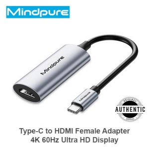 Mindpure HU001 Type-C to HDMI Female Adapter (4K @ 60Hz Ultra HD Aluminum Shell)