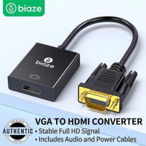 Biaze ZH32 1080P Full HD VGA to HDMI Converter Adapter with Audio & Micro USB Power Supply