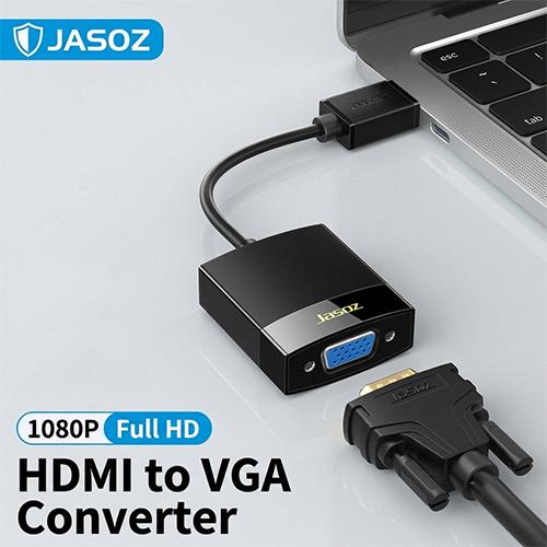 Jasoz G102 HDMI to VGA Converter Adapter with Audio Male to Female Cable with 3.5mm Aux Output for Laptop PC TV Box PS4 Xbox to Monitor & Projector