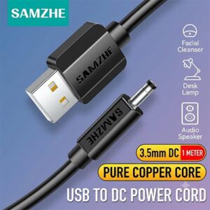 Samzhe L-02 USB to DC 3.5mm Power Supply Cable 1M for Speakers USB Hubs & Small Electronics