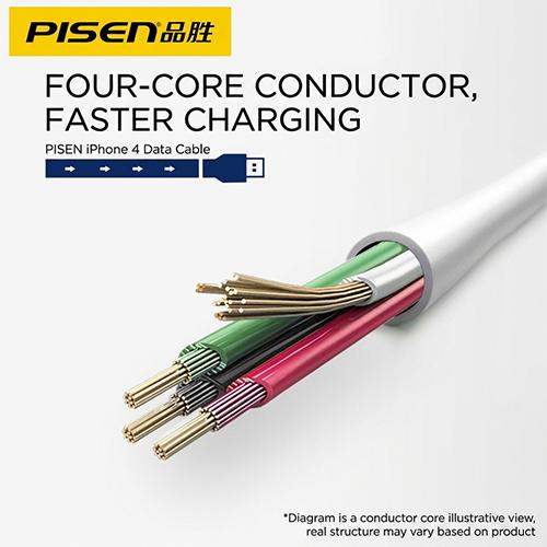 PISEN AP01 30 Pin USB Charging & Data Sync Cable 0.8M for iPhone 4/4S iPad 1/2/3 & iPod - Image 3