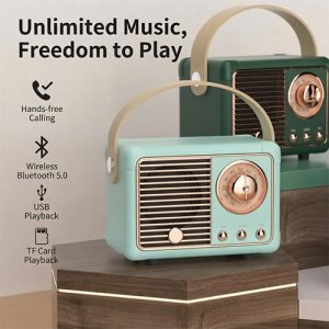 Creative Retro VINTAGE HM11 Mini Wireless Bluetooth Speaker Real Sound Long Battery Life Portable Small Speaker