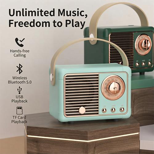 Creative Retro VINTAGE HM11 Mini Wireless Bluetooth Speaker Real Sound Long Battery Life Portable Small Speaker
