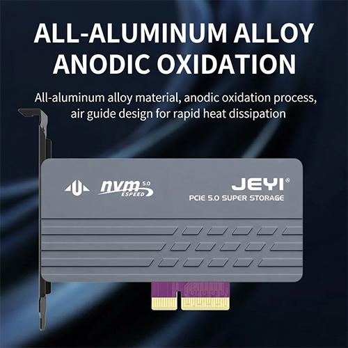 JEYI M2-PC 5.0 Pro PCI-E 5.0 to M.2 Adapter Card 128Gbps Full Speed Aluminum Alloy Multi-Slot Strong Heat Dissipation Expansion Card - Image 4