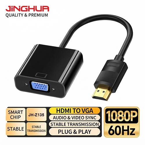 JiNGHUA JH-Z135 HDMI to VGA Converter 1080P HDTV to VGA Adapter Cable for Desktop and Laptop