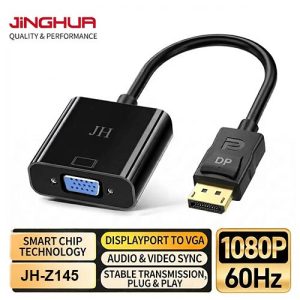 JiNGHUA JH-Z145 DP to VGA Converter 1080P DisplayPort to VGA Adapter Cable for Desktop and Laptop