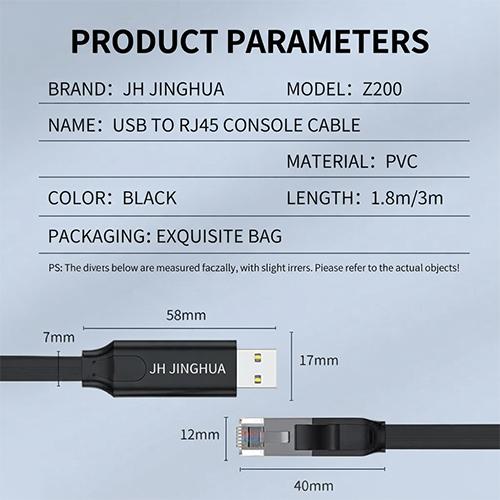 JiNGHUA JH-Z200F USB to RJ45 Console Cable 1.8M Router And Switch Debugging Line (Popular Version) - Image 4