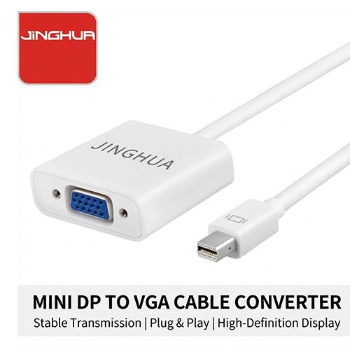 JiNGHUA JH-Z611 Mini DP to VGA Converter DisplayPort to VGA High-Definition Adapter Cable for Desktop Host and Laptop