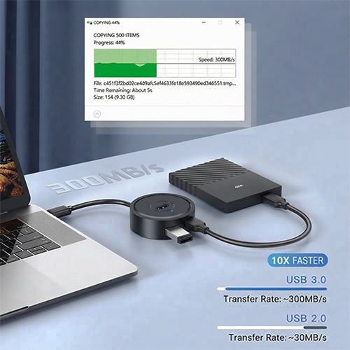 Mindpure US019 LX10436 USB Hub 4 USB 3.0 Ports Multiport Adapter - Image 2