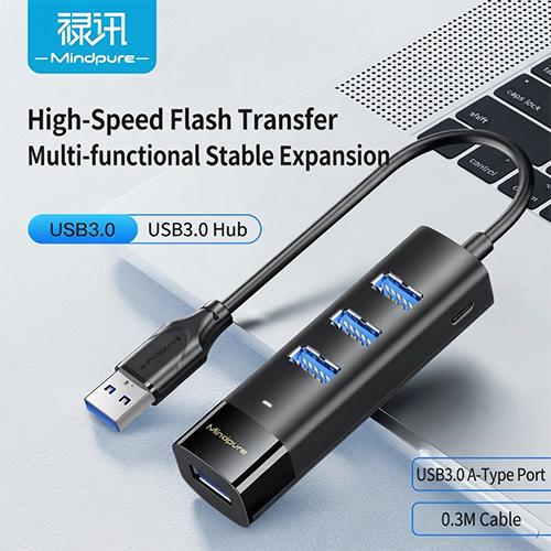 Mindpure US022 LX10612 USB Hub 4 USB 3.0 Ports Multiport Adapter