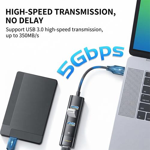 Mindpure US022 LX10612 USB Hub 4 USB 3.0 Ports Multiport Adapter - Image 2