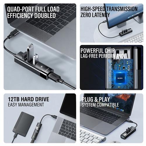 Mindpure US022 LX10612 USB Hub 4 USB 3.0 Ports Multiport Adapter - Image 4