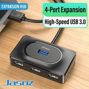 Jasoz F110 T-F141 4-in-1 USB 3.0 Hub Multiport Adapter 1M Long Cable High Speed Data Transfer Hub for PC Laptop