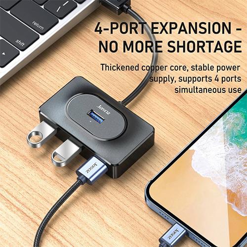 Jasoz F110 T-F141 4-in-1 USB 3.0 Hub Multiport Adapter 1M Long Cable High Speed Data Transfer Hub for PC Laptop - Image 2