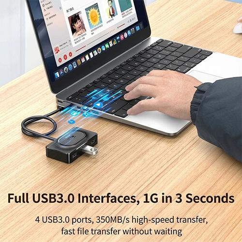 Jasoz F110 T-F141 4-in-1 USB 3.0 Hub Multiport Adapter 1M Long Cable High Speed Data Transfer Hub for PC Laptop - Image 3