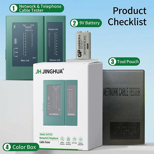JiNGHUA JH-P720 Multi-Function RJ45/RJ11 POE Network & Telephone Cable Tester & Fault Detector - Image 4
